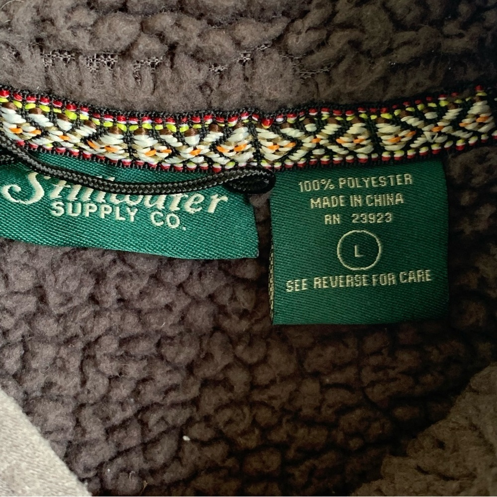 Saltwater Supply Co Pullover Fleece Teddy Jacket Sweatshirt 1/4 Zip Women’s L - Picture 3 of 7